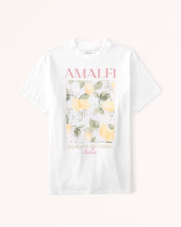 Women's Oversized Boyfriend Amalfi Graphic Tee | Women's Tops | Abercrombie.com | Abercrombie & Fitch (US)