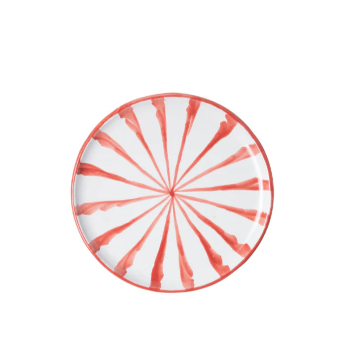 Casa Coral Salad Plate with Candy Cane Stripes | Over The Moon