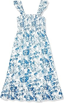 The Drop Women's Kimi Ruffled-Shoulder Smocked Midi Dress | Amazon (US)