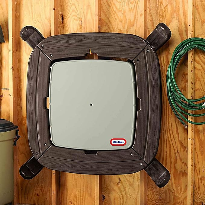 Little Tikes Fold 'n Store Picnic Table with Market Umbrella, Brown (632433M) | Amazon (US)