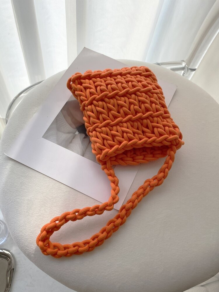 Mini Crochet Bag Neon Orange | SHEIN