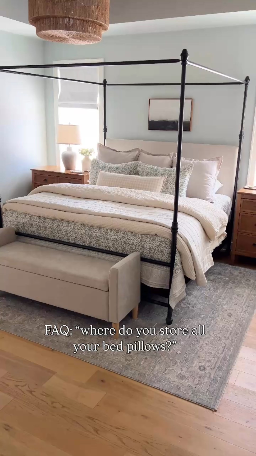 Love this Amazon storage bench at the end of my bed! I added these wooden legs on it for some height - they just twist on! I used the 6” tall wooden legs in straight style. Linked all my bedding and pillows too! 

#LTKHome #LTKFamily #LTKStyleTip