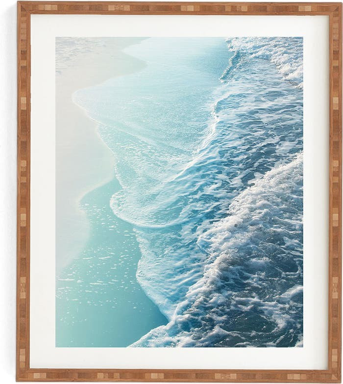 Soft Turquoise Ocean Dream Wave Framed Wall Art | Nordstrom