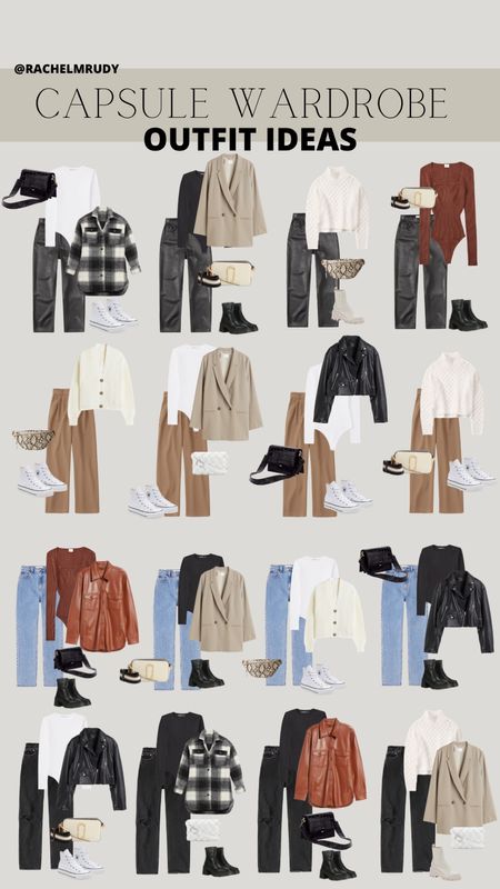 Fall / Winter capsule wardrobe (everything linked in other posts as well) — makes over 50 outfits 

Neutral outfits, casual outfits