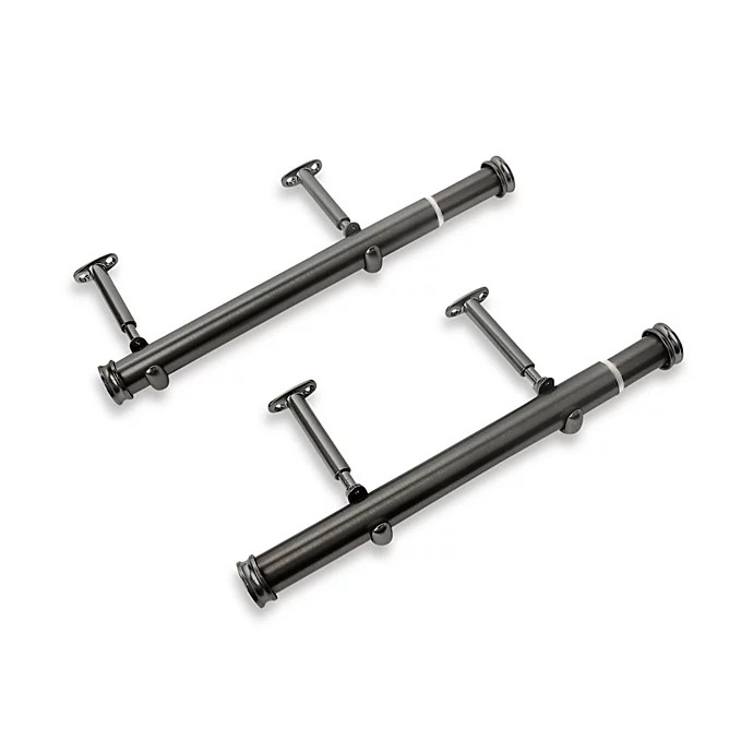 Cambria® Premier Complete 12-Inch x 20-Inch Side Mount Drapery Rods in Graphite (Set of 2) | Bed... | Bed Bath & Beyond
