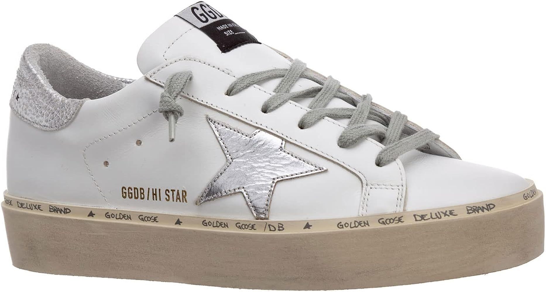 Golden Goose Hi Star Leather Upper Laminated Star and Heel Womens Sneaker GWF00118.F000329.80185 | Amazon (US)
