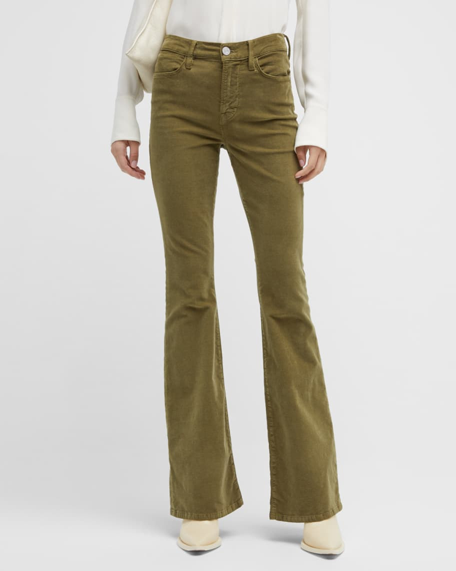 FRAME Le High Flare Cord High-Rise Flared Corduroy Pants | Neiman Marcus