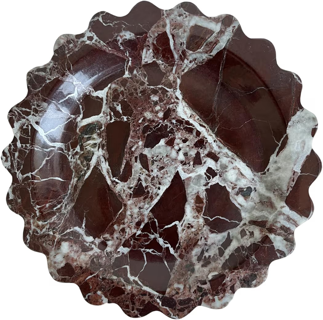 Marble Scalloped Tray Round Wave Tray Small Serving Platter for Counter, Bathroom, Kitchen, Night... | Amazon (US)