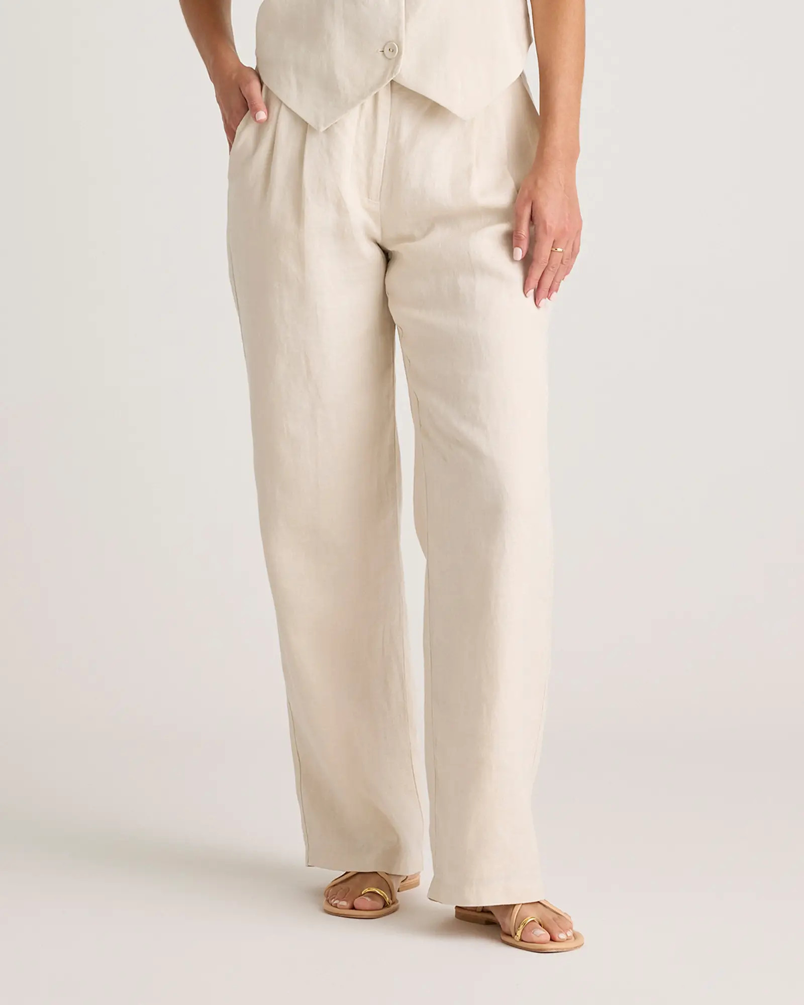 100% European Linen Pleated Trouser | Quince