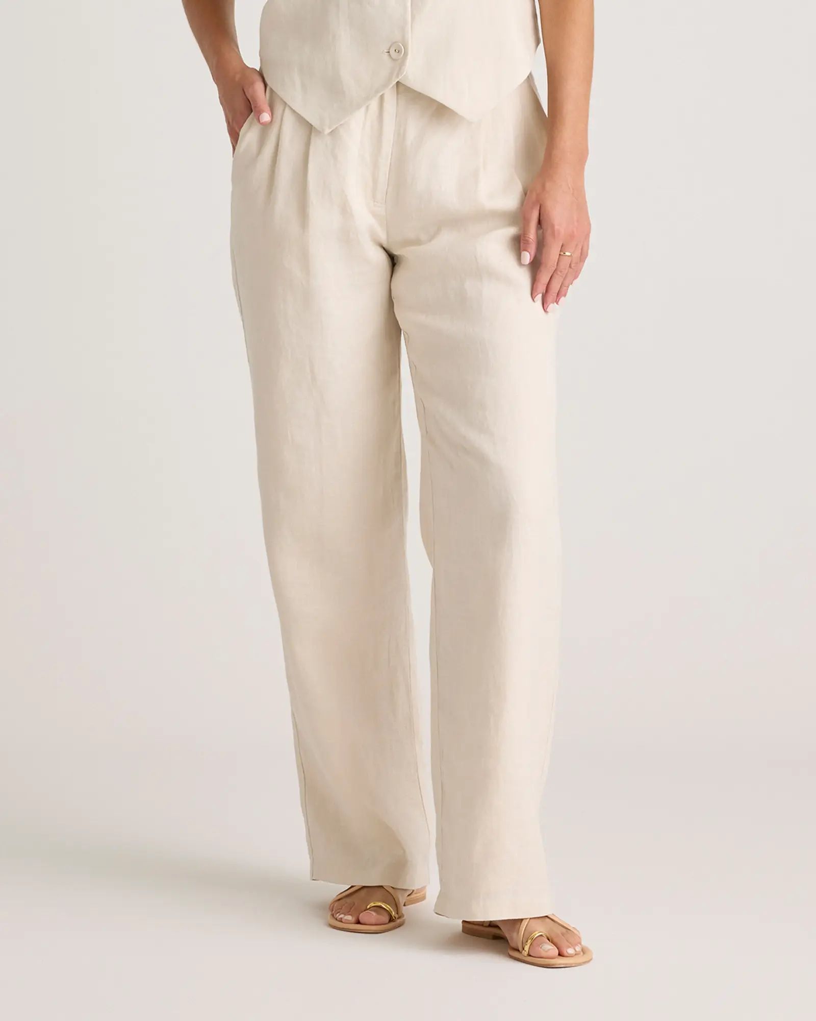 100% European Linen Pleated Trouser | Quince