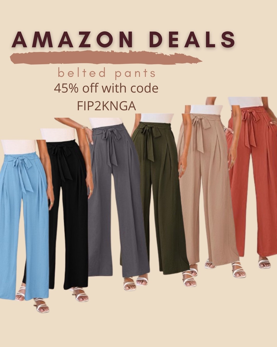 $21 ends 4/5

Amazon fashion
Amazon deals
Belted pants
Wide leg pants
Workwear
Trousers


#LTKSaleAlert