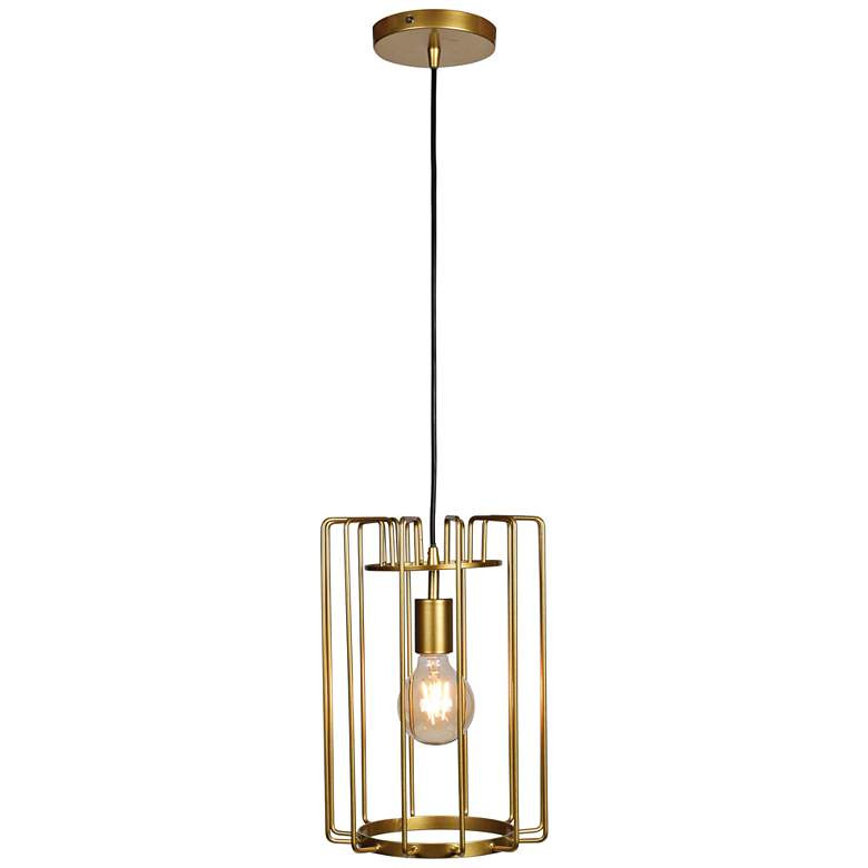 Access Lighting Wired 9" Wide Gold Open Cage LED Mini Pendant - #47K42 | Lamps Plus | Lamps Plus