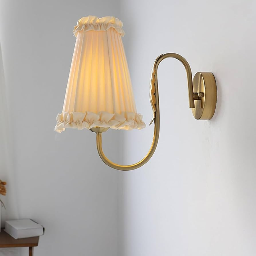 Modern Metal Wall Sconce with Fabric Lampshade Amen Style Wireless Battery Operated Light Remote ... | Amazon (US)