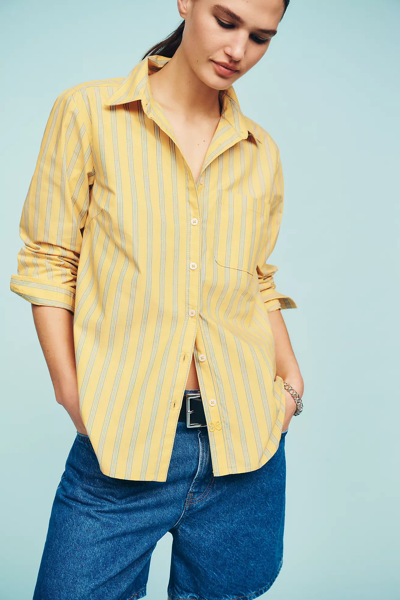 Maeve Kate 100% Cotton Classic Buttondown Shirt | Anthropologie (US)