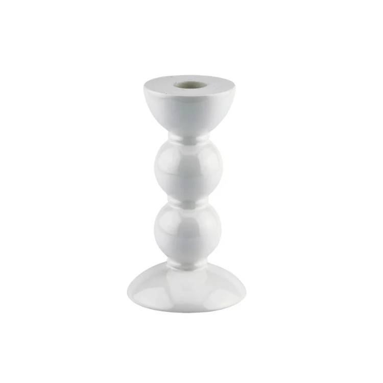 Medium White Bobbin Candlestick - 14cm | Addison Ross US