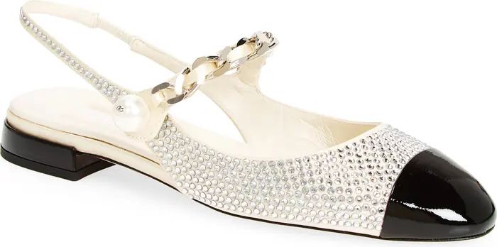 Imitation Pearl Crystal Embellished Slingback Sandal (Women) | Nordstrom