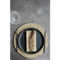 Raffia Hand Crochet Place Mats, Round Placemat Set For House Warming Gift & Kitchen Decor | Etsy (US)