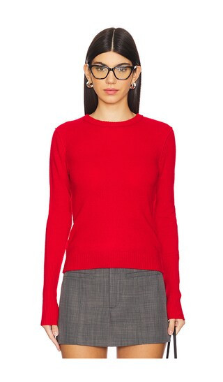 Autumn Cashmere Unfinished Edge Crew in Red. - size XS | Revolve Clothing (Global)