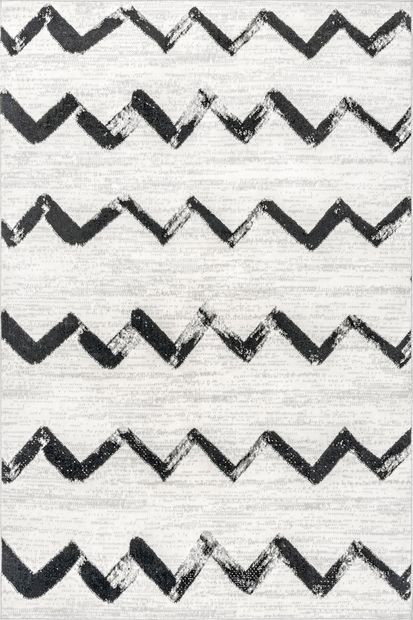 Grey Modern Chevrons 8' x 10' Area Rug | Rugs USA