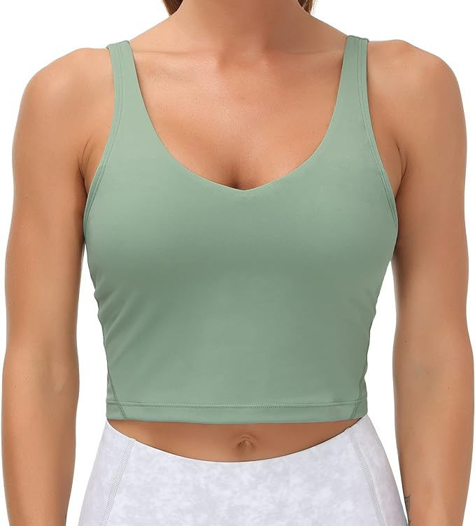 THE GYM PEOPLE Womens' Sports Bra Longline Wirefree Padded with Medium Support | Amazon (US)