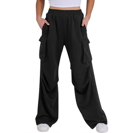 Hancoe Black Baggy Pants Women Cargo Pants Women High Waisted Casual Wide Leg Womens Cargo Pants Baggy Cargos Pants with Pockets MoreHigh-Waisted Joggers Casual Linen Pants Affordable Casual Pants | Walmart (US)