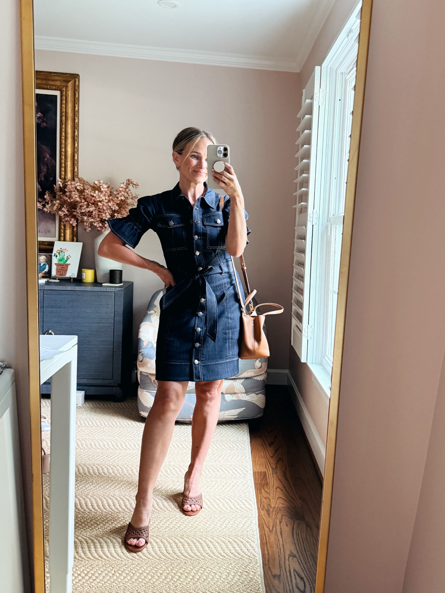 Stretch denim belted dress 

#LTKPetite #LTKOver40