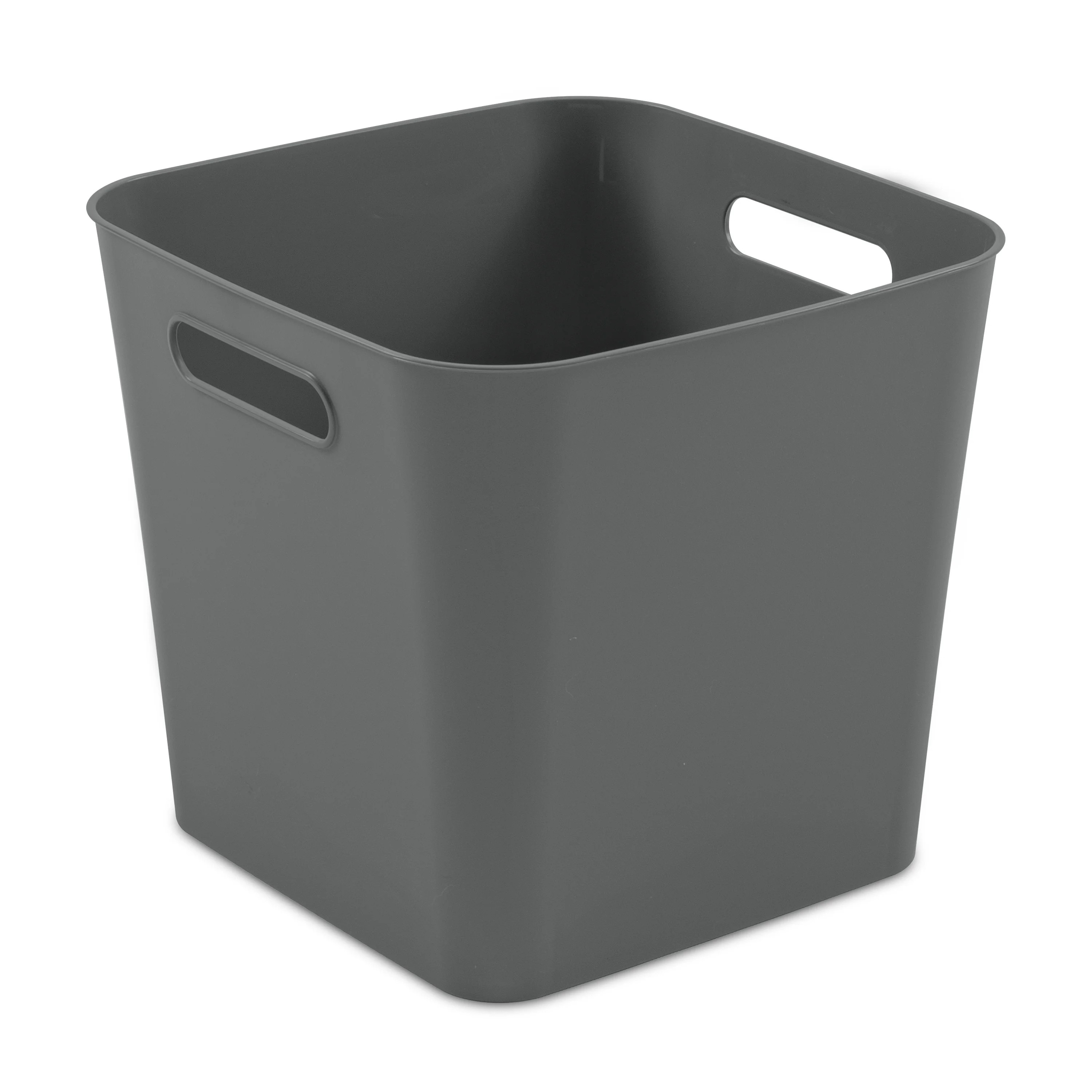 Mainstays Cube Plastic Bin, Gray Flannel | Walmart (US)