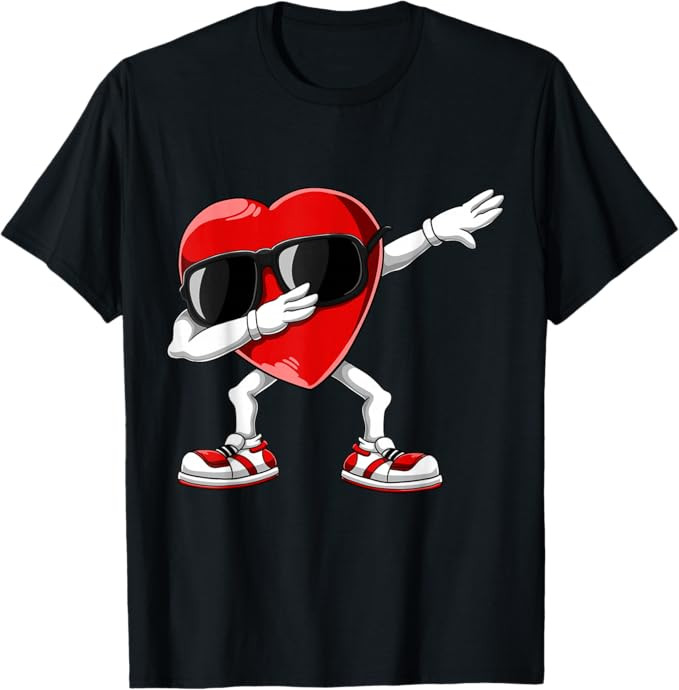 Dabbing Heart Funny Gifts Mens Kids Boys Valentines Day T-Shirt | Amazon (US)