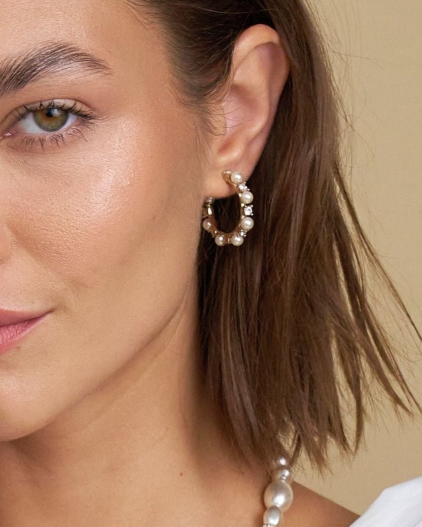 Gaia Pearl and Crystal Hoop | Stella & Dot