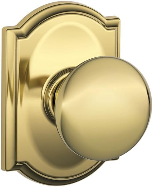 SCHLAGE F10 PLY 505 CAM Camelot Collection Plymouth Passage Knob, Bright Brass | Amazon (US)