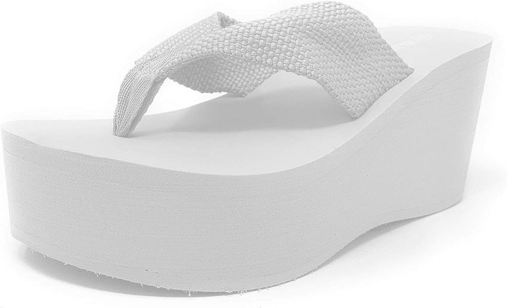 Wild Diva Womens Heat High Platform Wedge Flip Flop Sandals | Amazon (US)