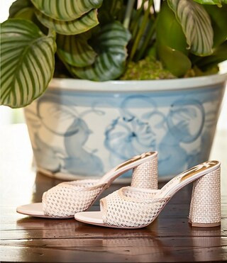 Antonio Melani x The Nat Note Riviera Woven Metallic Slip-On Mules | Dillard's | Dillard's