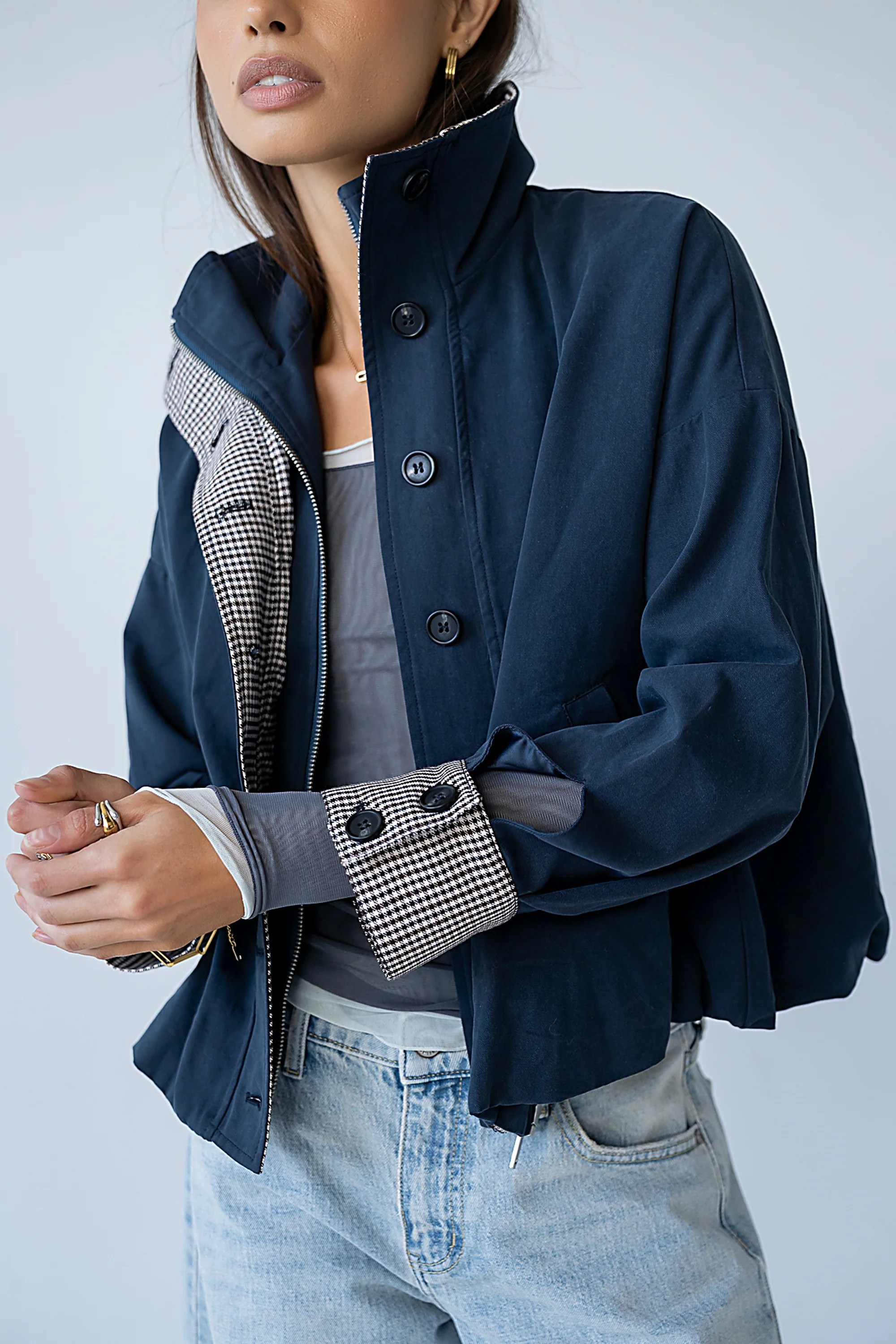 Colette Oversized Trench Jacket in Navy | Böhme US