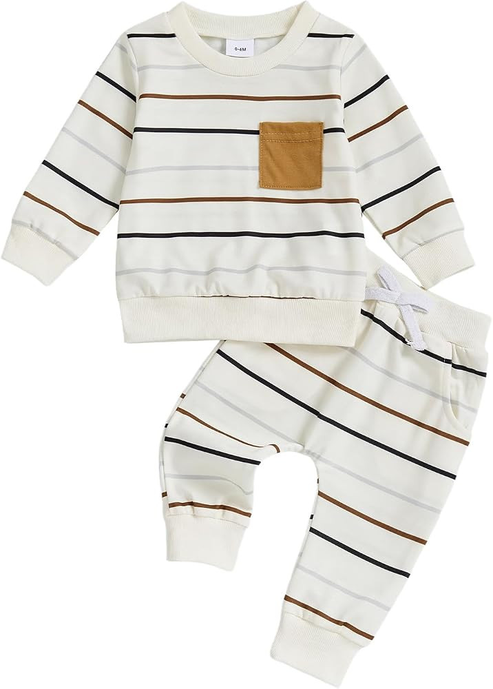 Toddler Baby Boy Clothes Long Sleeve Sweatshirt Pants Set Fall Winter Outfits | Amazon (US)