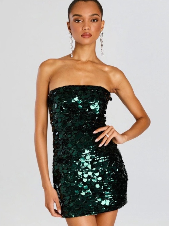 Retrofete Nolia Sequin Dress in Pine Green NWT | Poshmark