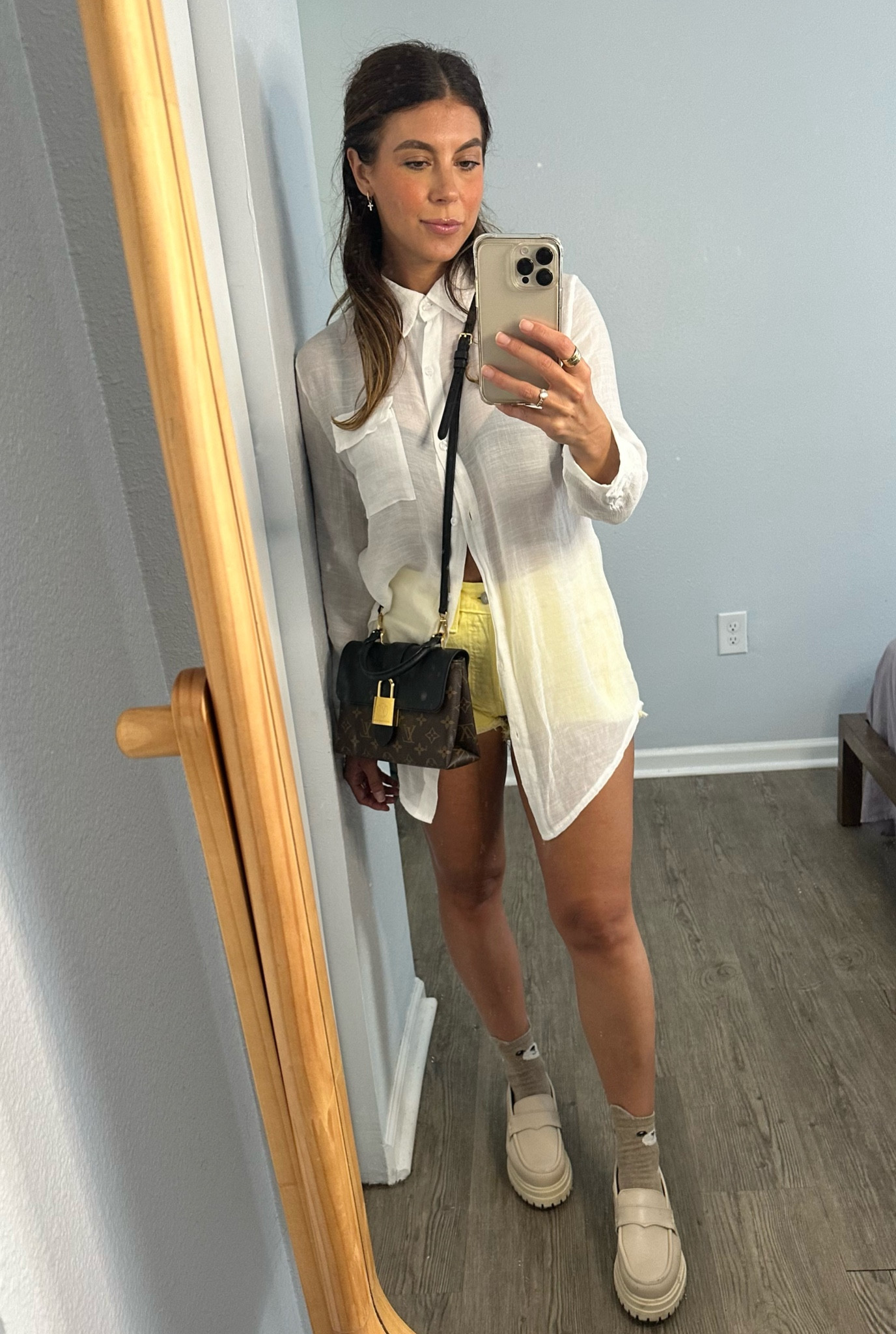 Casual and cool for this insane heat 🥵
These yellow shorts are comfy- I went a size up because I run larger in the butt/hips/thighs and I like room in my shorts- I am wearing a 26. The gauzy shirt is so lightweight but gives coverage so I don’t feel as exposed 

#LTKSeasonal #LTKBacktoSchool #LTKunder100