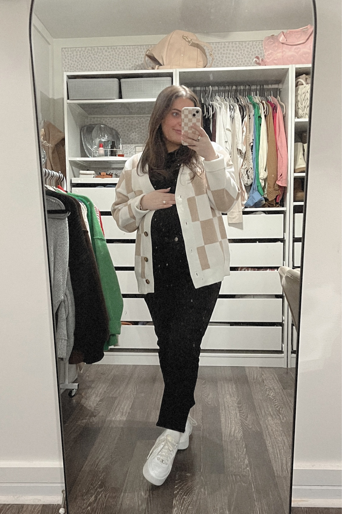 Bump Style
What I wore this week: 23 Weeks Pregnant 
My favorite high waisted maternity jeans with side panel in black, the perfect basic, stretchy ribbed t shirt with a high neck and the cutest oversized checkered cardigan with basic white sneakers 

Cardigan comes in so many colors and is under $40


#LTKstyletip #LTKbump #LTKfindsunder50