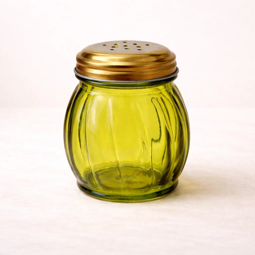 Olive Glass Cheese & Spice Shaker | By Luxe B Co. | luxe bCO