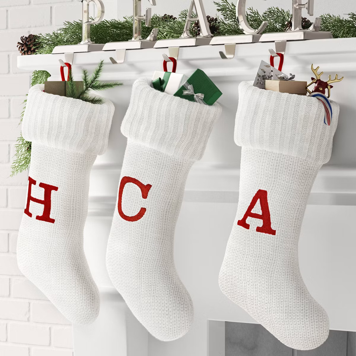 Knit Monogram Christmas Stocking White - Wondershop™ | Target