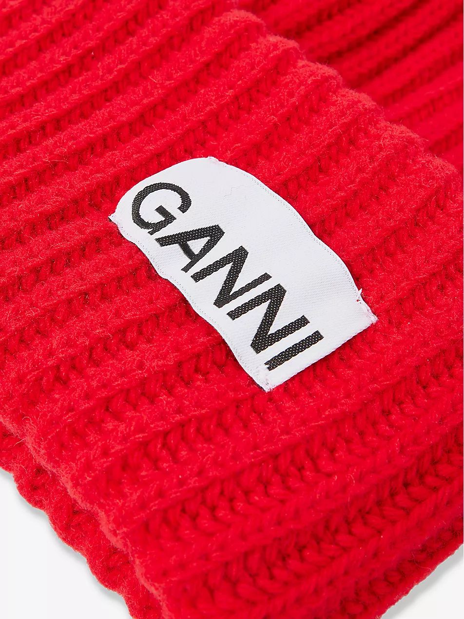 Logo-patch wool, recycled-wool and recycled-polyamide beanie | Selfridges
