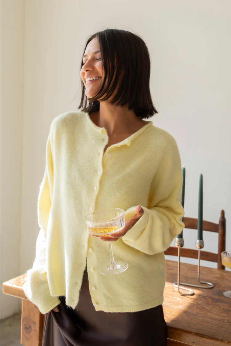 Piper Butter Yellow Cardigan | Confête