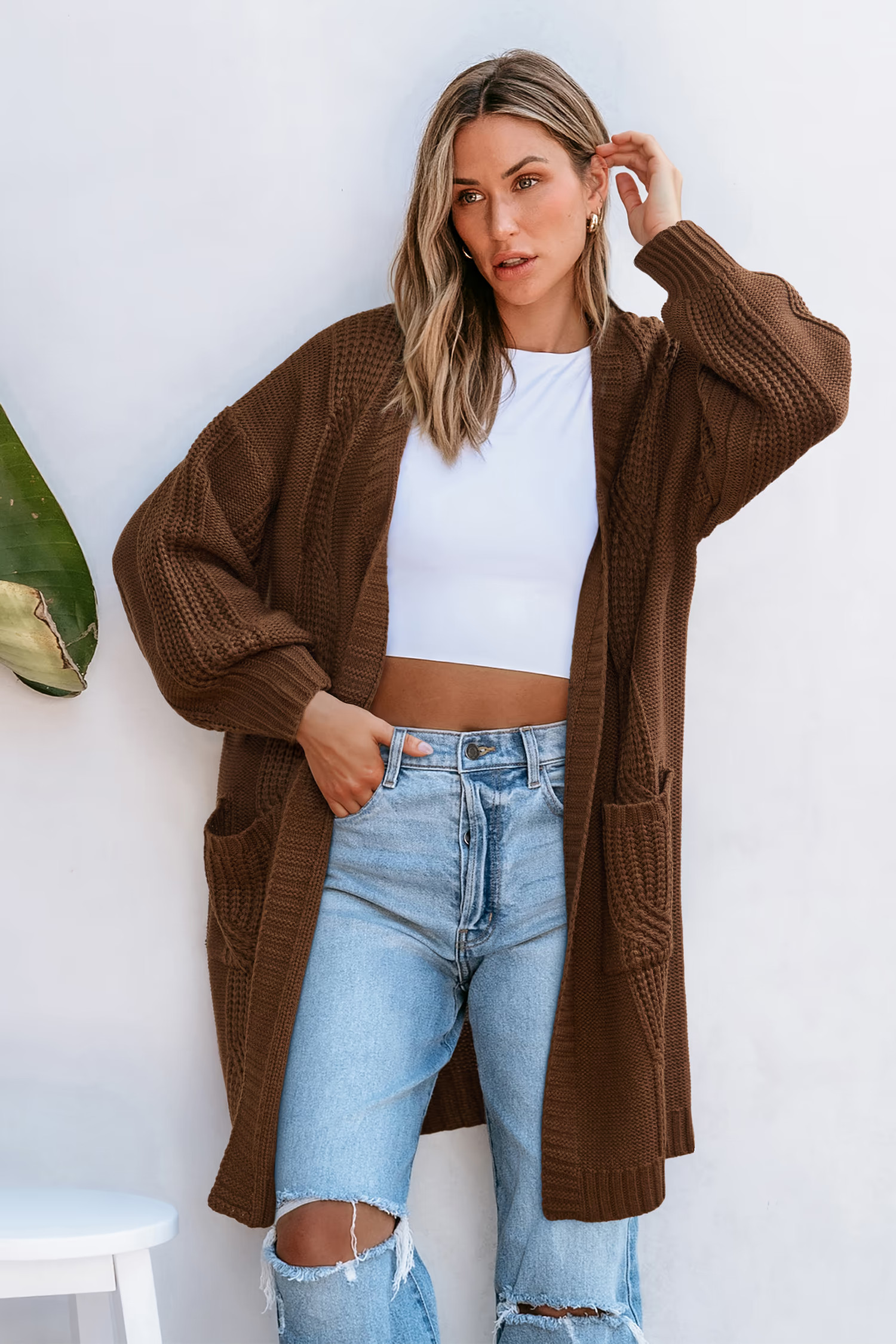 Low Key Mood Brown Cardigan | Cupshe US