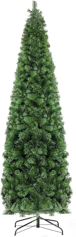 Qukadark 7.5 ft Artificial Green Spruce Pencil Christmas Tree with 796 Branches, Foldable Stand, ... | Amazon (US)