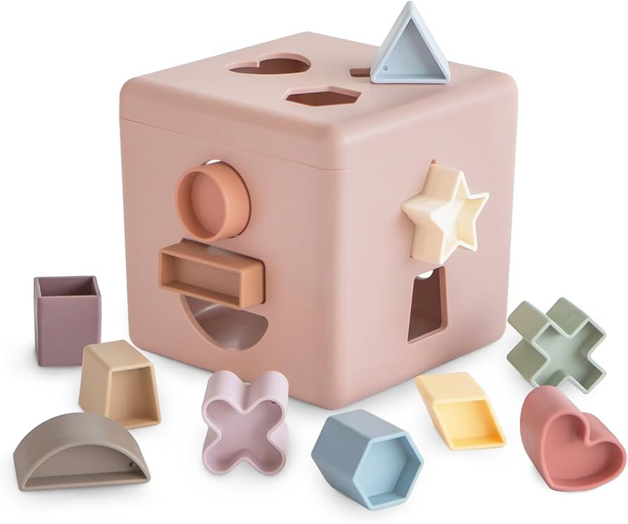 mushie Shape Sorting Box (Petal) | Educational Learning Toy for Toddlers with 12 Shapes | Made in... | Amazon (US)