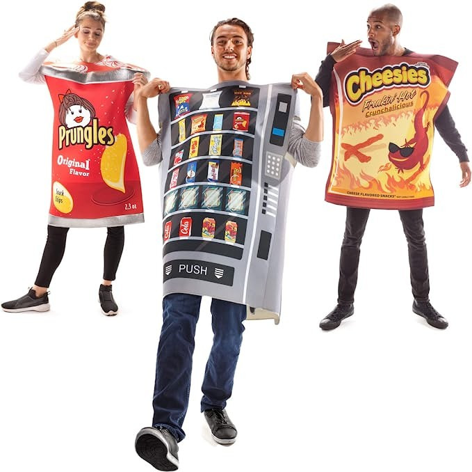 Amazon.com: Snack Attack Group Halloween Costume - Vending Machine, Prungles, Hot Cheesies : Clot... | Amazon (US)