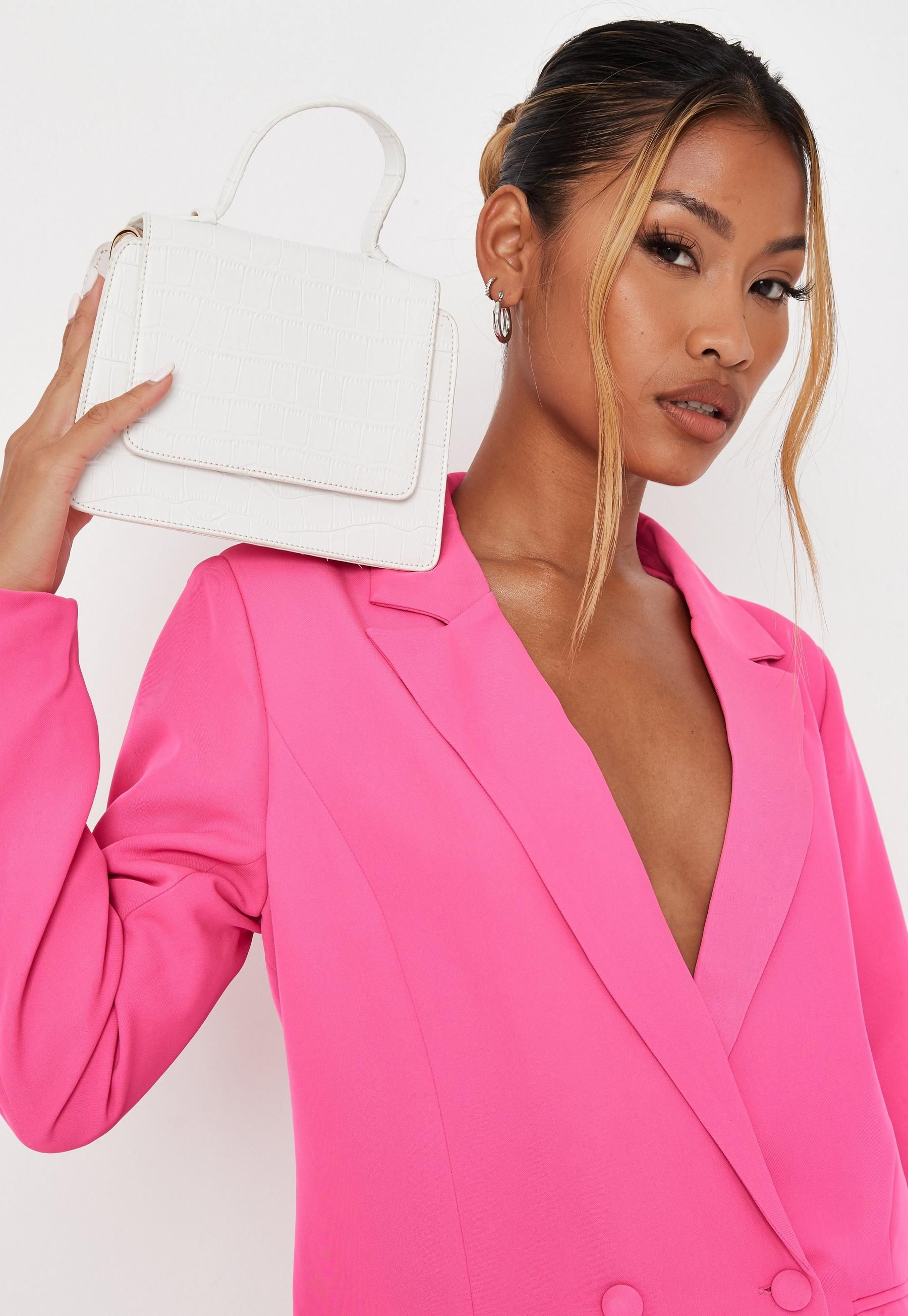 Missguided - White Croc Top Handle Mini Bag | Missguided (US & CA)