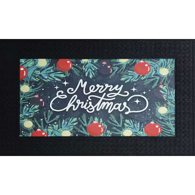 Holiday Living 18-in x 30-in Lightup Merry Christmas Non-Slip Grip Outdoor Winter Door Mat Lowes.... | Lowe's