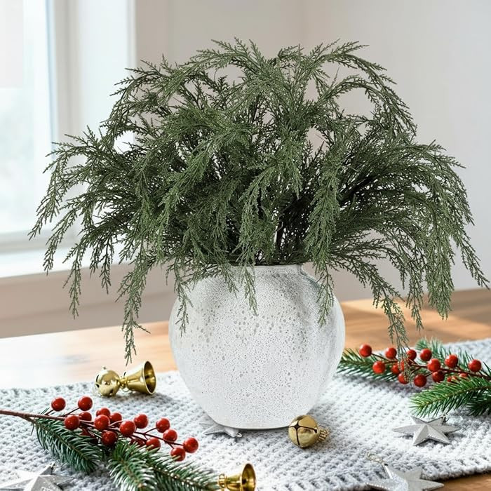 10 Pcs 24 Inch Christmas Cedar Stems Artificial Pine Branches for Vase | Amazon (US)