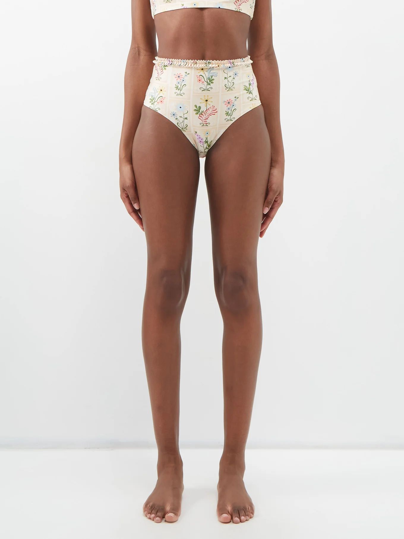 Nopal floral-print high-rise bikini briefs | Agua by Agua Bendita | Matches (UK)
