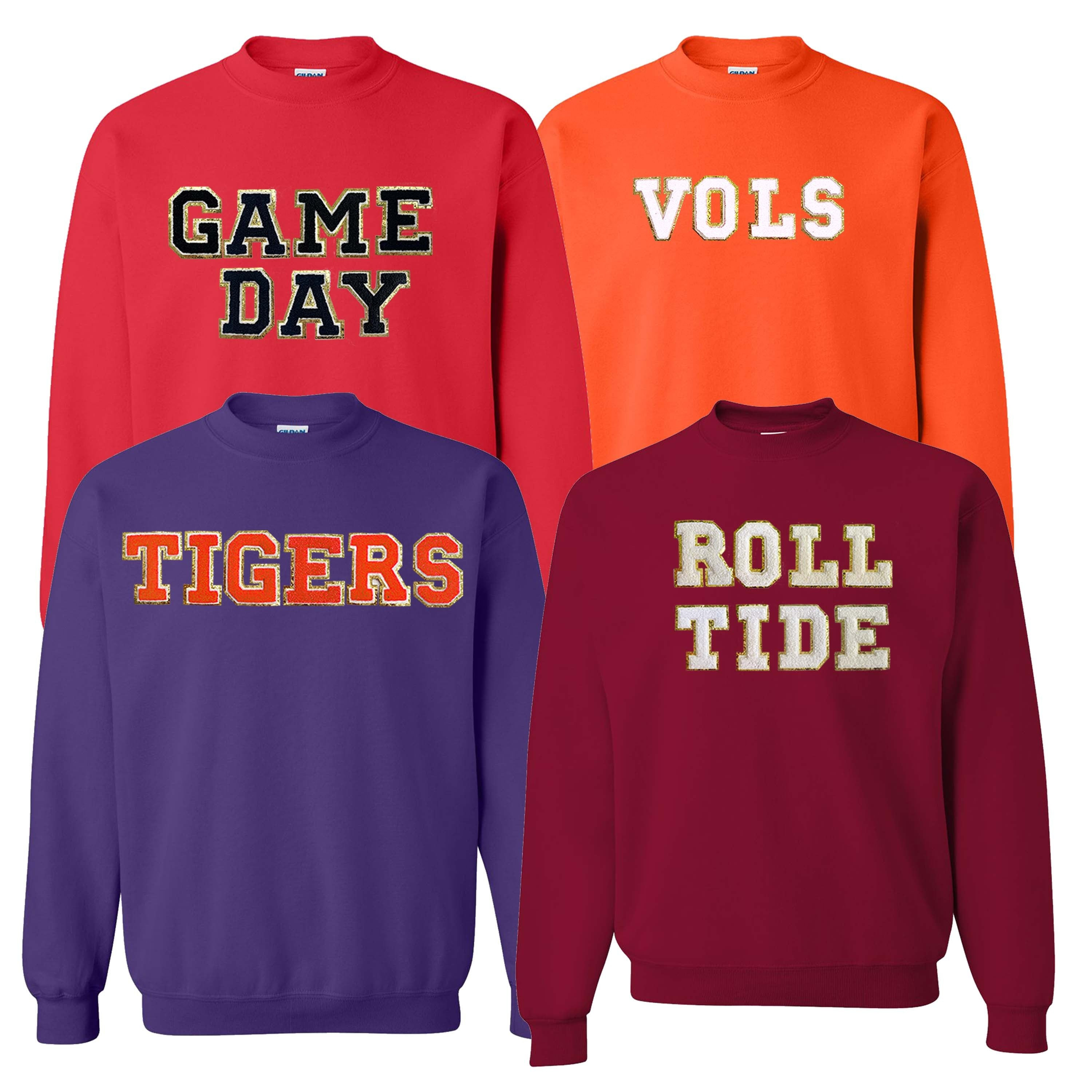 Letter Patch Gameday Team Color Crewneck | United Monograms